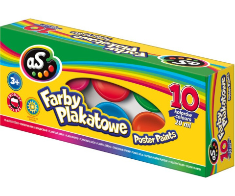 Farby Plakatowe Szkolne AS 10 kol. 20 ml. ASTRA