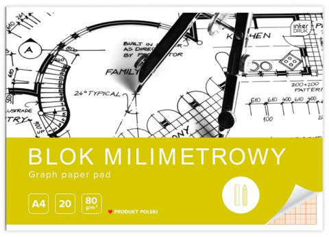 BLOK MILIMETROWY A3 20 KARTEK , INTERDRUK BLOK MILIMETROWY A3 20 KARTEK , INTERDRUK