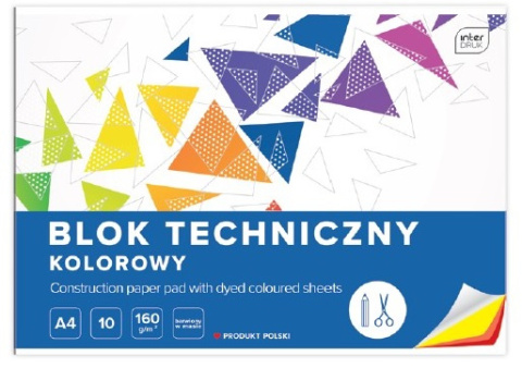 BLOK TECHNICZNY A4 10 KARTEK KOLOR BARWIONY W MASIE , INTERDRUK BLOK TECHNICZNY A4 10 KARTEK KOLOR BARWIONY W MASIE , INTERDRUK