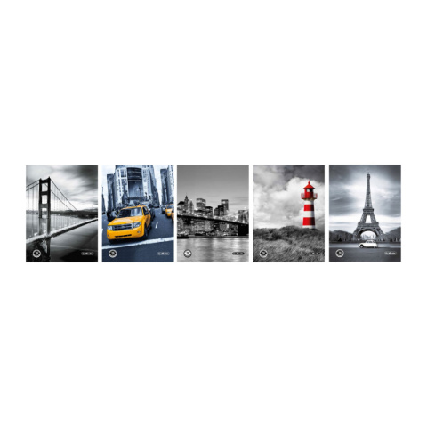 BRULION A5 96 KARTEK # KRATKA SERIA BLACK & WHITE , HERLITZ BRULION A5 96 KARTEK # KRATKA SERIA BLACK & WHITE , HERLITZ