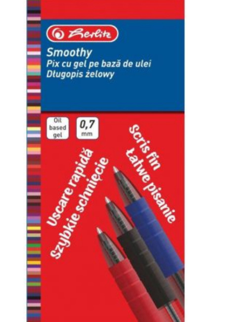 DŁUGOPIS ŻELOWY SMOOTHY 0,7 mm. CZARNY , HERLITZ DŁUGOPIS ŻELOWY SMOOTHY 0,7 mm. CZARNY , HERLITZ