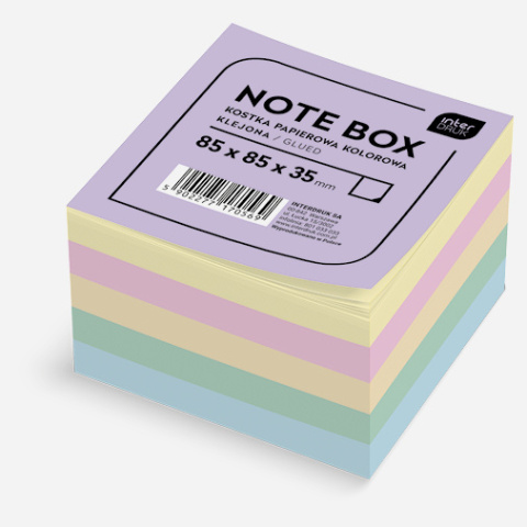 KOSTKA KLEJONA PAPIEROWA KOLOROWA 85x85x35 mm. , INTERDRUK KOSTKA KLEJONA PAPIEROWA KOLOROWA 85x85x35 mm. , INTERDRUK