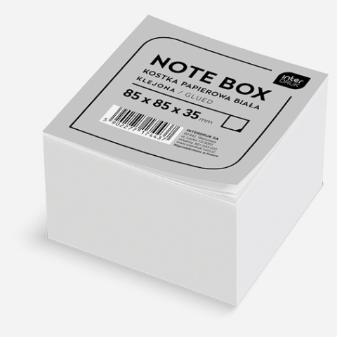 KOSTKA PAPIEROWA BIAŁA 85x85x35 mm. , INTERDRUK KOSTKA PAPIEROWA BIAŁA 85x85x35 mm. , INTERDRUK