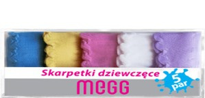 Skarpetki Dziewczęce Falbanka Dropsy a'5 , MEGG Skarpetki Dziewczęce Falbanka Dropsy a'5 , MEGG
