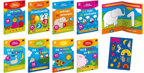 I.KOLOROWANKA A4 16 Z NAKLEJKAMI CYFERKI/KSZT/LITE