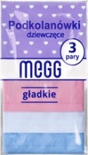 MEGG-PODKOLANÓWKI DZIEWCZĘCE 3-pak GŁADKIE