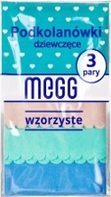 MEGG-PODKOLANÓWKI DZIEWCZĘCE 3-pak WZOROWANE