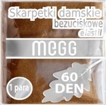 MEGG-SKARPETKI DAMSKIE BEZUCISKOWE ELASTIL 60 den.