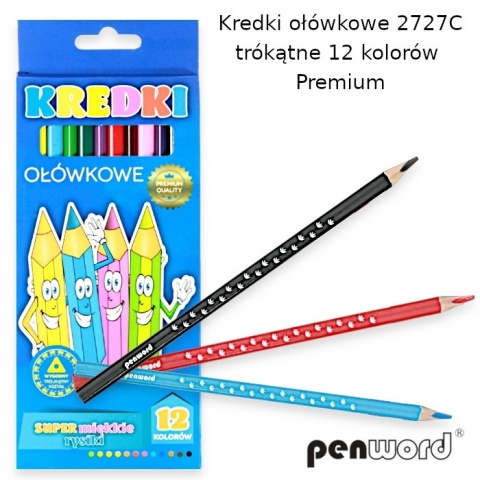 PH-7995 KREDKI OŁÓWKOWE 2727C TRÓJKĄTNE 12 kol.