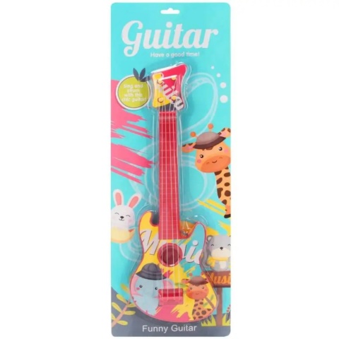 -675431 GITARA KOLOROWA ZWIERZĘTA 39cm.