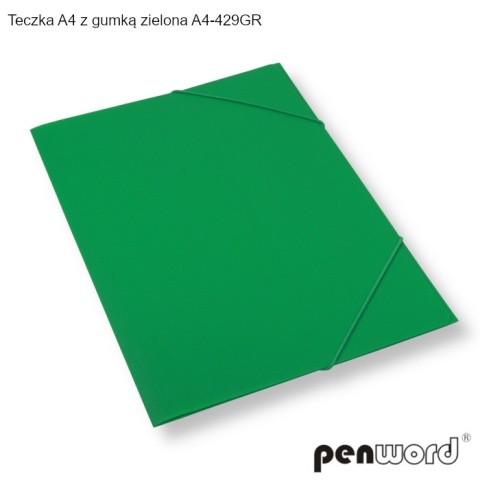 PH-9058 TECZKA A4 Z GUMKĄ PLASTIKOWA ZIELONA