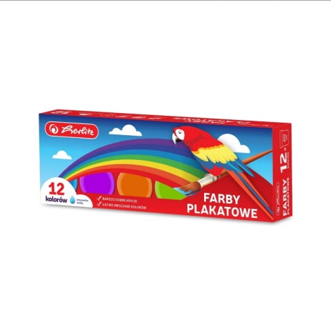 HERLITZ-560466 FARBY PLAKATOWE 12 kol. 20 ml.