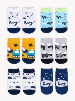 SC-SKF-BABY SKARPETY FROTTE WZORZYSTE BOY 3-6 m