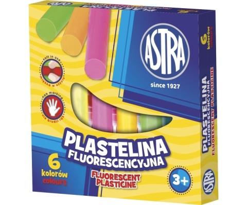 ASTRA-030323 PLASTELINA 6 kol. FLUORESCENCYJNA