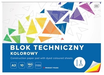 I.BLOK TECHNICZNY A3 10 KARTEK KOLOR