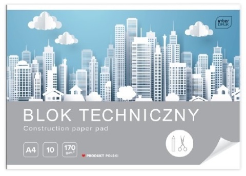 I.BLOK TECHNICZNY A4 10 KARTEK BIAŁY