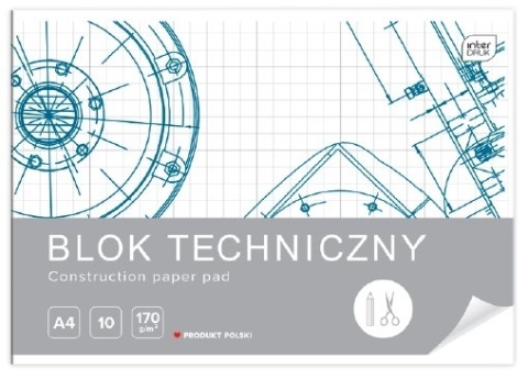 I.BLOK TECHNICZNY A4 10 KARTEK BIAŁY