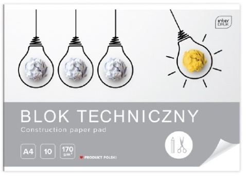 I.BLOK TECHNICZNY A4 10 KARTEK BIAŁY