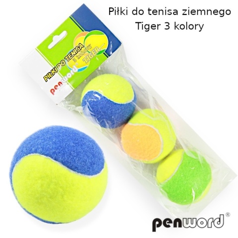PH-8435 PIŁKA DO TENISA ZIEMNEGO TIGER KOLOR 3 szt
