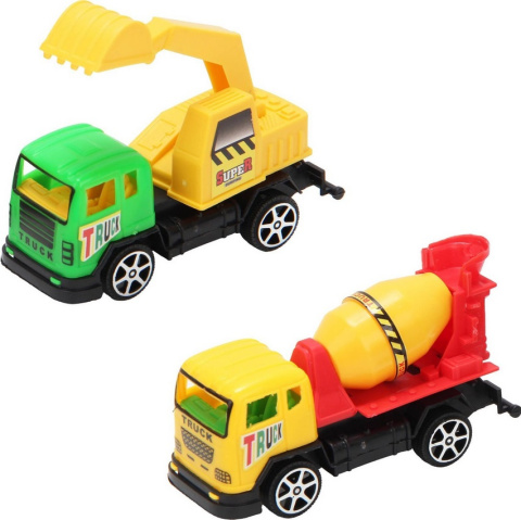 AUTO BUDOWLANE PULL BACK BETONIARKA KOPARKA 10 cm AUTO BUDOWLANE PULL BACK BETONIARKA KOPARKA 10 cm