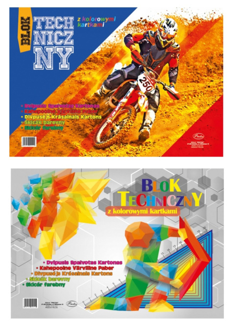 BLOK TECHNICZNY A3 / A-3 KOLOROWY 160 g. 8 KARTEK , PROTOS BLOK TECHNICZNY A3 / A-3 KOLOROWY 160 g. 8 KARTEK , PROTOS