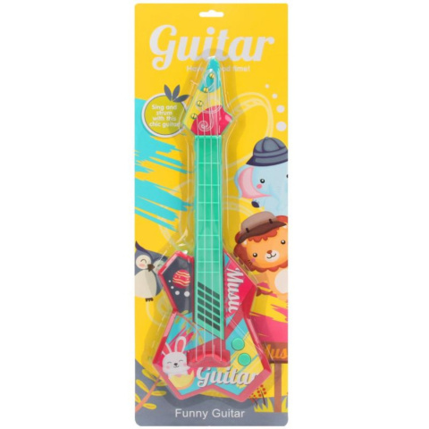 GITARA KOLOROWA ZWIERZĘTA ZABWKA 52x18x3 cm.