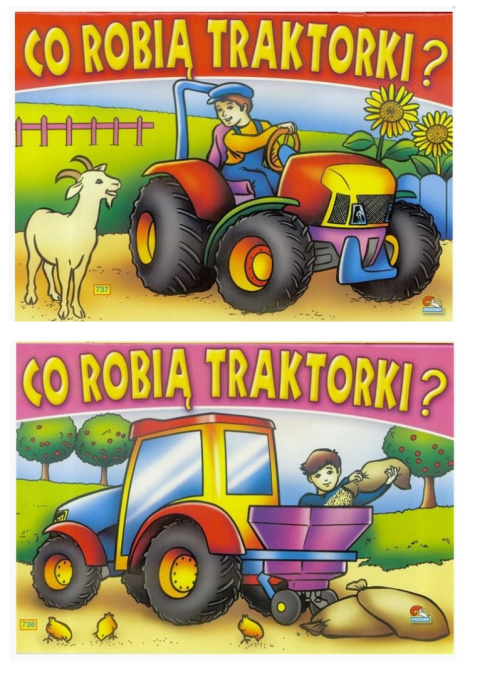 KOLOROWANKA KSIĄŻECZKA CO ROBIĄ TRAKTORKI 14x20 cm. 16 STRON , KRZESIEK KOLOROWANKA KSIĄŻECZKA CO ROBIĄ TRAKTORKI 14x20 cm. 16 STRON , KRZESIEK
