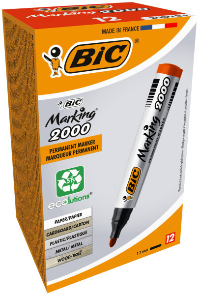 MARKER PERMANENTNY MARKING ECO 2000 OKRĄGŁY CZERWONY , BIC MARKER PERMANENTNY MARKING ECO 2000 OKRĄGŁY CZERWONY , BIC