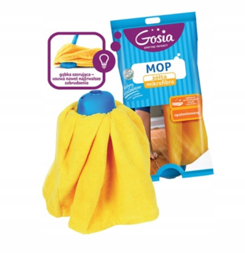 MOP Z GĄBKĄ GOSIA ŻÓŁTY SUKIENKA MIKROFIBRA MOP Z GĄBKĄ GOSIA ŻÓŁTY SUKIENKA MIKROFIBRA