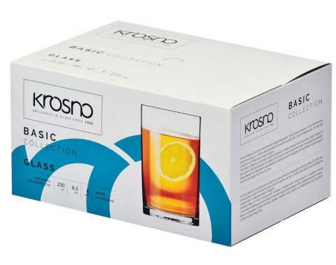 SZKLANKA PROSTA DO HERBATY 250 ml. BASIC 6 SZT. , KROSNO SZKLANKA PROSTA DO HERBATY 250 ml. BASIC 6 SZT. , KROSNO