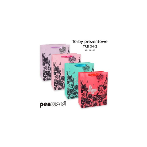 TORBA PREZENTOWA TRB 34-2 32x26x12 cm. MIX KOLOR TORBA PREZENTOWA TRB 34-2 32x26x12 cm. MIX KOLOR