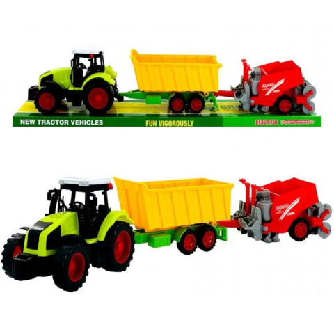 TRAKTOR Z PRZYCZEPĄ 59x13x11 cm. TRAKTOR Z PRZYCZEPĄ 59x13x11 cm.