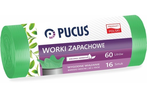 132006 WOREK ZAPACH. NA ŚMIECI 60 L. 16szt.-ZIEL.