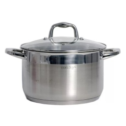 147651 GARNEK STALOWY 28x16 cm.9,8 L. VELIO