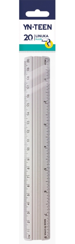 I.LINIJKA ALUMINIOWA 20 cm.