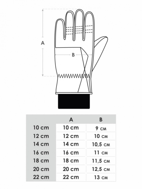 SC-RED-244 RĘKAWICZKI NARCIARSKIE 5p DZIEW 16 cm