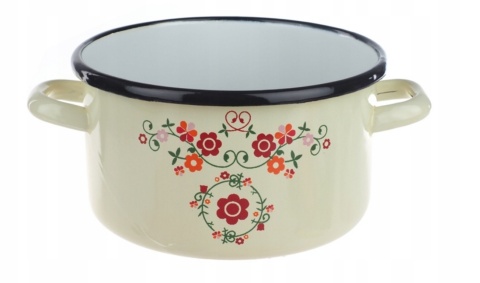 893972 GARNEK EMALIOWANY ŚREDNI ZDOBIONY 24 cm.