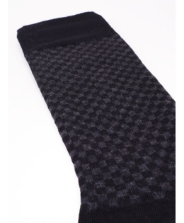 SC-SKA-0183 SKARPETY MĘSKIE CZARNE KRATA EUR 43-46