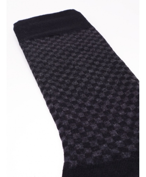 SC-SKA-0183 SKARPETY MĘSKIE CZARNE KRATA EUR 43-46