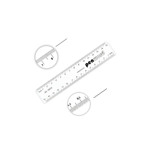 Linijka Szkolna Przezroczysta 15 cm 10015/1118 | PENWORD