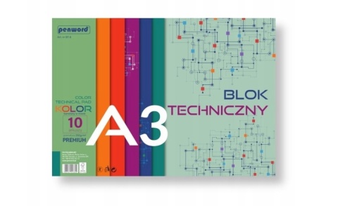 PH-3369 BLOK TECHNICZNY A3 KOLOR BT-8 250g. 10 ARK