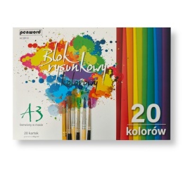 Blok Rysunkowy A3 Kolorowy 20 Kartek 80g BR-6 | Penword