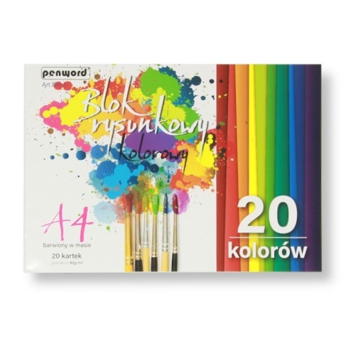 Blok Rysunkowy A4 Kolorowy 20 Kartek 80g BR-5 | Penword