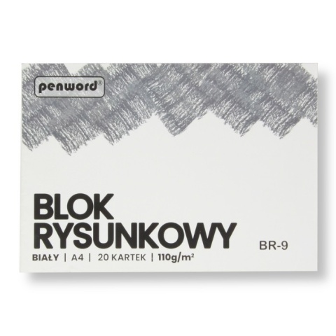 Blok Rysunkowy Biały A4 110 g/m2 BR-9 (20 Kartkowy) | PENWORD