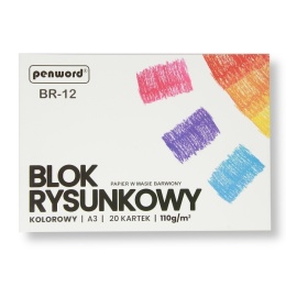 Blok Rysunkowy Kolorowy A3 110 g/m2 BR-12 (20 Kartkowy) | PENWORD