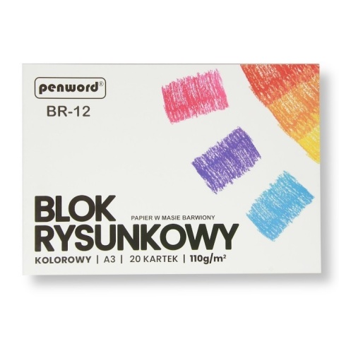 Blok Rysunkowy Kolorowy A3 110 g/m2 BR-12 (20 Kartkowy) | PENWORD