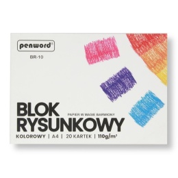 Blok Rysunkowy Kolorowy A4 110 g/m2 BR-10 (20 Kartkowy) | PENWORD