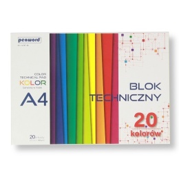 Blok Techniczny A4 Kolorowy 20 Kartek 185g BT-10 | Penword