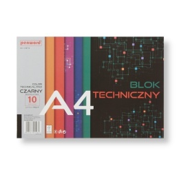 Blok Techniczny Czarny A4 180 g/m2 BT-9 (10 Kartkowy) | PENWORD