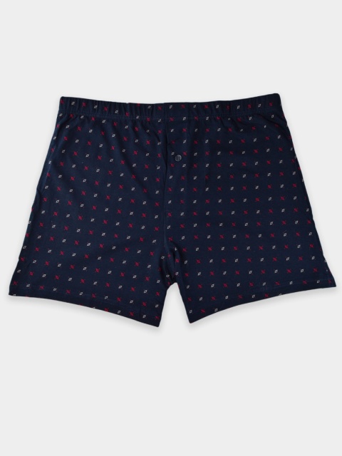 Bokserki Męskie Luźne z Guzikami Granatowe - Rozmiar XL | Noviti
